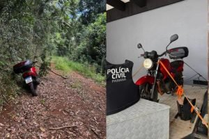 Motocicleta Honda/Fazer recuperada pela Polícia Civil após ser furtada e apresen