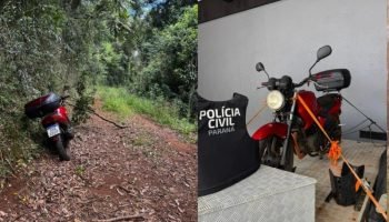 Motocicleta Honda/Fazer recuperada pela Polícia Civil após ser furtada e apresen