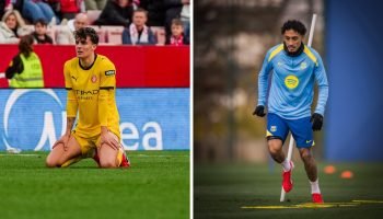 Barcelona se enfrenta com Girona — Foto: Reprodução @GironaFC / Reprodução @FCBa