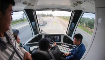 Bonde digital em teste na Região Metropolitana de Curitiba. — Foto: Governo do P