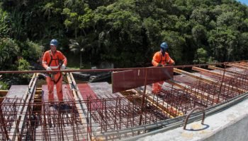Obras da Ponte de Guaratuba — Foto: Governo do Paraná