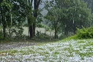 Granizo atingiu o município na tarde desta quinta-feira (10)