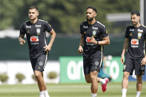 Seleção Brasileira durante treinamento na sexta-feira (5), em Cleveland, nos EUA