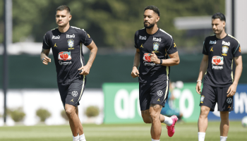 Seleção Brasileira durante treinamento na sexta-feira (5), em Cleveland, nos EUA