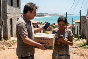 Imagem de como teria sido a abordagem à mulher vítima (Divulgação)