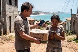 Imagem de como teria sido a abordagem à mulher vítima (Divulgação)