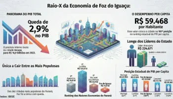 Foz do Iguaçu registra queda de 2,9% no PIB
