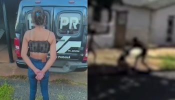 Mãe espanca filhas adolescentes na rua de Centenário do Sul e é presa no Paraná