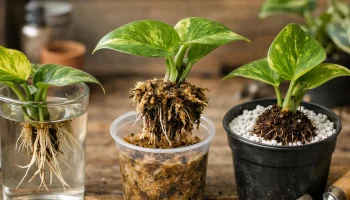 Corte ideal gera raízes densas na jiboia