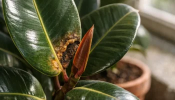 Brilho das folhas do ficus elastica esconde erro que reduz vigor da planta