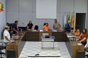 Plenário da Câmara de Cruzmaltina durante a votação do relatório da CPI (Foto: Reprodução)