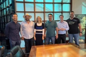 Paulo Litro, Geraldo Mendes, Luiza Canziani, Ratinho Junior, Santin Roveda e Matheus Laiola: União Brasil sai fortalecido na janela partidária (Foto: Redes Sociais/GM)