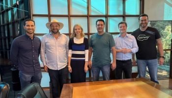 Paulo Litro, Geraldo Mendes, Luiza Canziani, Ratinho Junior, Santin Roveda e Matheus Laiola: União Brasil sai fortalecido na janela partidária (Foto: Redes Sociais/GM)