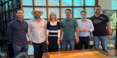 Paulo Litro, Geraldo Mendes, Luiza Canziani, Ratinho Junior, Santin Roveda e Matheus Laiola: União Brasil sai fortalecido na janela partidária (Foto: Redes Sociais/GM)