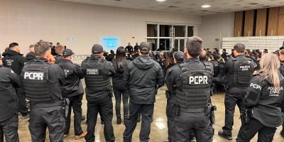 Forças de segurança estiveram nas ruas nas primeiras horas desta quinta-feira (30) em Laranjeiras do Sul e Ibema (Foto: PCPR)