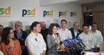 Cristina Graeml, candidata ao Senado pelo PSD durante anúncio ao lado de Ratinho Júnior e Sandro Alex (Foto: Ascom/CG)