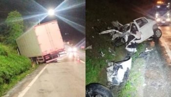 Motorista morre em colisão frontal com caminhão no PR-423, em Araucária
