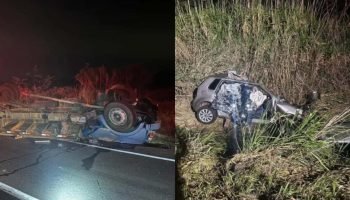 Acidente na PR-444 causa cinco mortes após colisão entre caminhão e carro