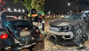 Carro de luxo causa acidente grave em Curitiba