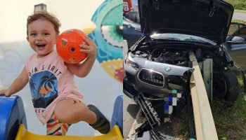 Criança de 5 anos morre em colisão na BR-376 quando guard rail atravessa BMW