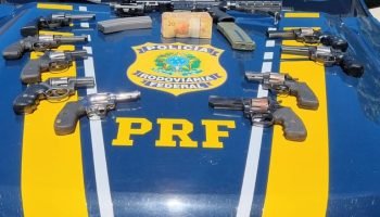 PRF apreende fuzil e nove revólveres com mira holográfica no Paraná