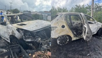 Carro em chamas desce rua de Cascavel e corpo carbonizado é encontrado na região