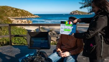 Bastidores do filme “É linda! Quero te proteger”. Foto: Divulgação.