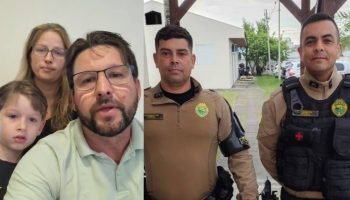 Família agradece policiais após resgate de cabeça d'água na zona rural de Guaratuba