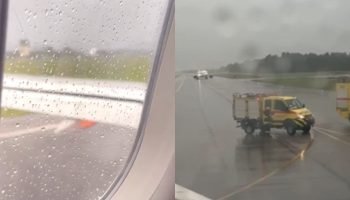 Turbina de avião entra em incêndio antes de decolagem em Florianópolis