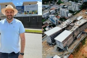 Deputado Federal Geraldo Mendes em frente à obra do novo Hospital e Maternidade de São José dos Pinhais