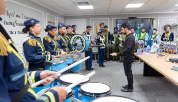 Fanfarra do Colégio Cívico-Militar Professor Etelvina Cordeiro Ribas vence prêmio em Santa