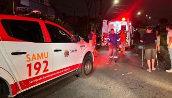 Motociclista é socorrido em estado grave após acidente em cruzamento perigoso em Curitiba