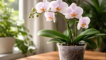 Orquídea Phalaenopsis floresce com rega adequada