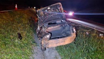 Acidente com Capotamento Deixa Homem Ferido em Piraí do Sul
