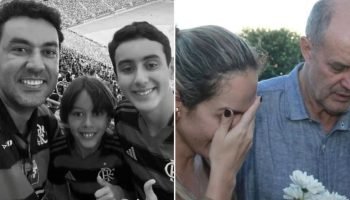 O ass4ssino com os filhos e a mulher que foi supostamente pivô da tragédia (Divulgação)