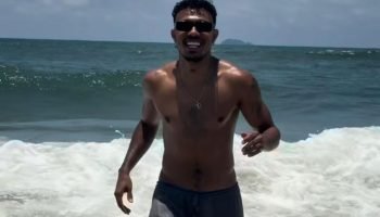 Pagodeiros aproveitam dia no litoral do Paraná antes do show do Verão Maior